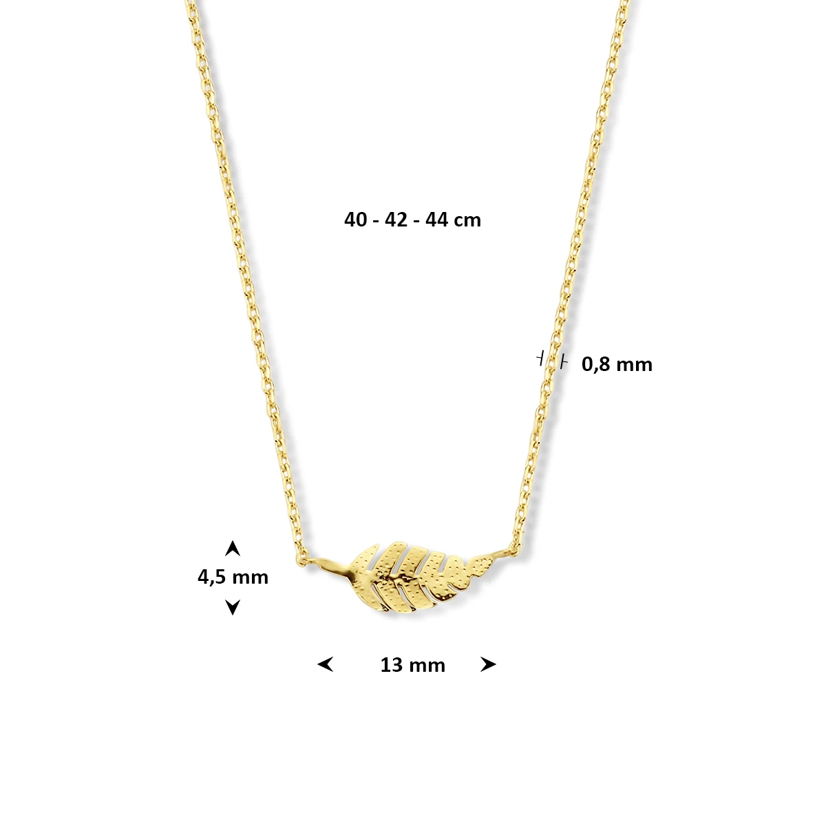 collier veer 40 - 42 - 44 cm 14K geelgoud
