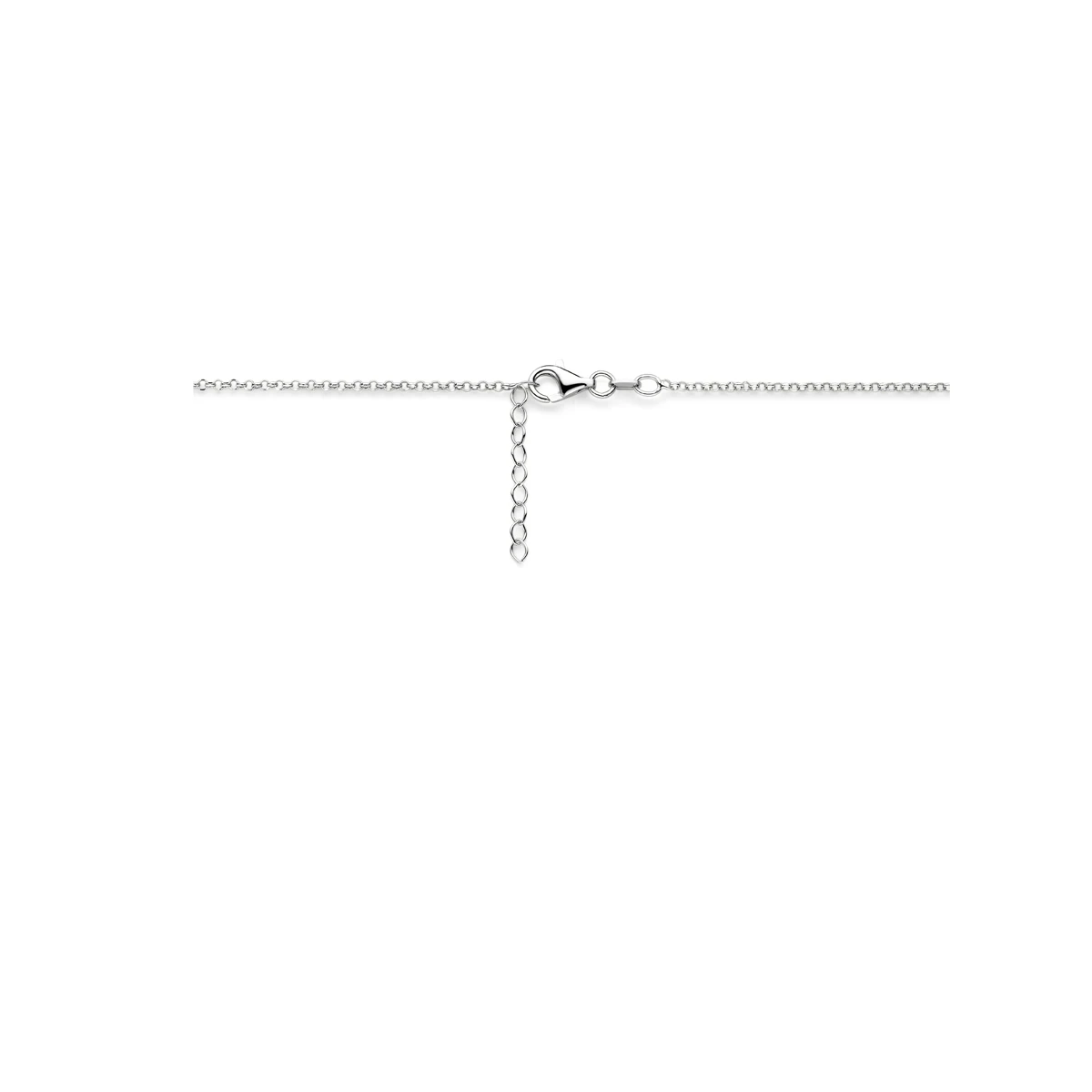 collier veer 40,5 + 3 cm zilver gerhodineerd