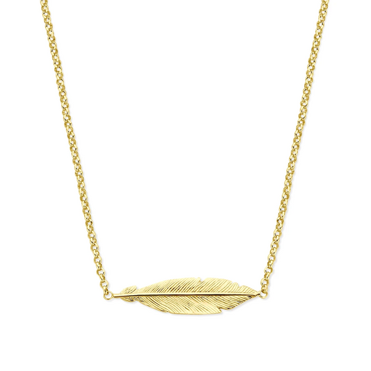 collier veer 41 + 3 cm 1 micron zilver verguld (geel)