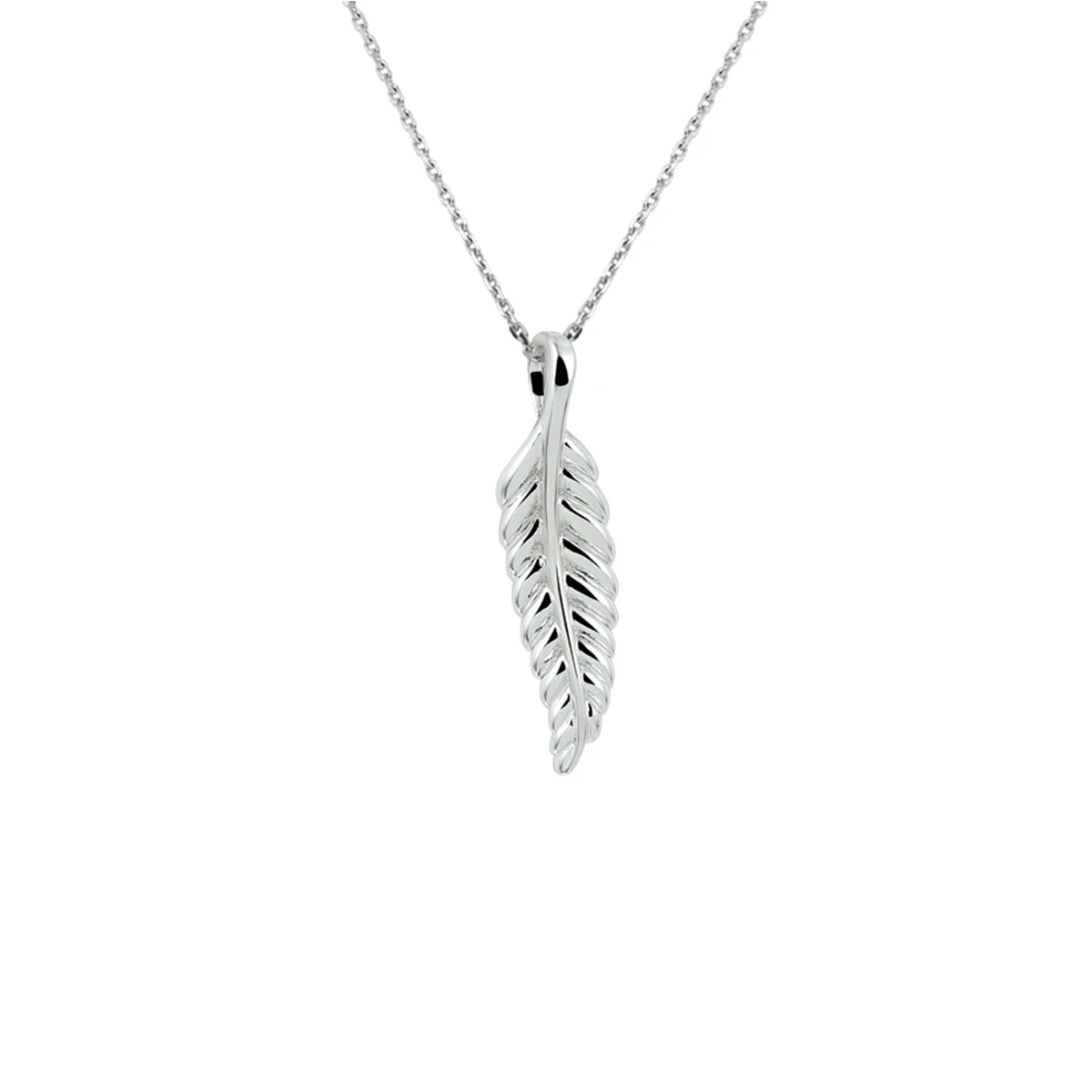 collier veer 41 + 4 cm zilver gerhodineerd