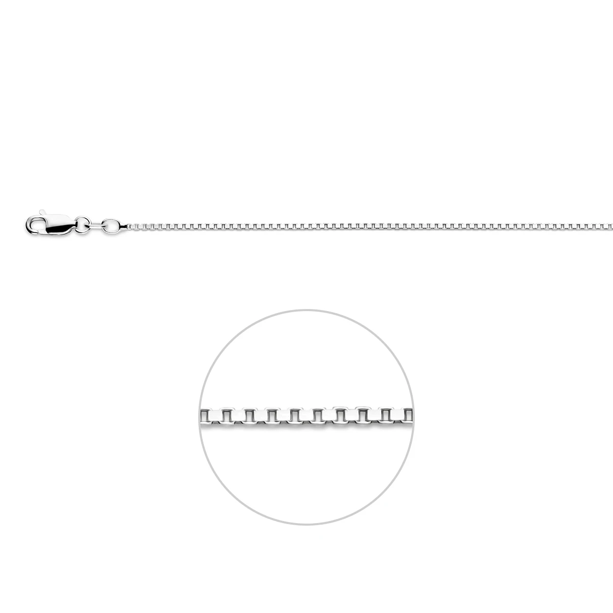 collier venetiaans 1,2 mm 41 + 4 cm zilver wit