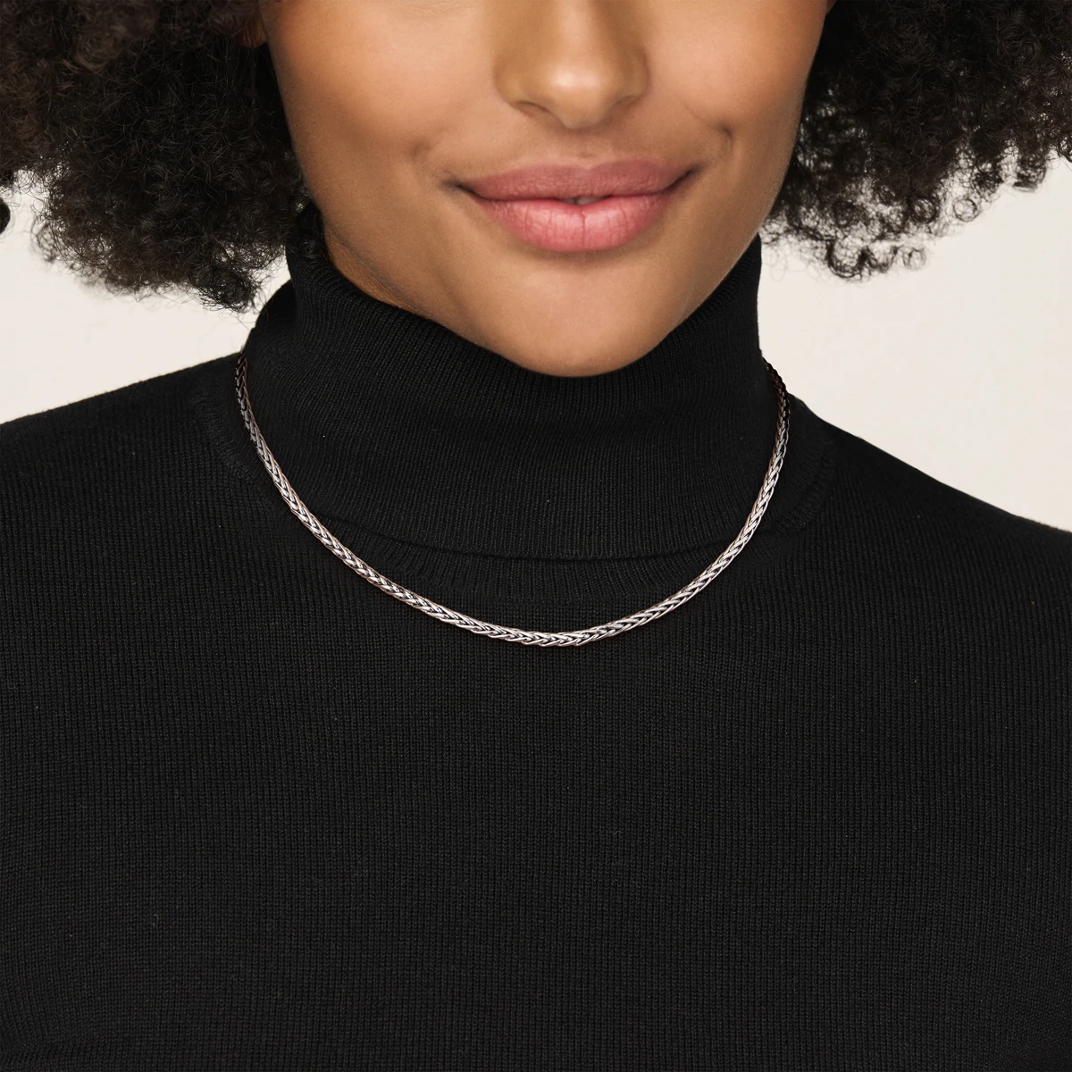 collier vossestaart 4,0 mm 43 cm zilver gerhodineerd