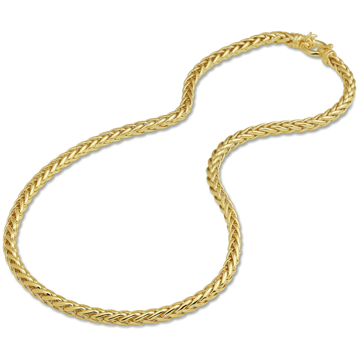 collier vossestaart massief 4,5 mm 45,5 cm met groot veerslot Silgold (geel met zilverkern)