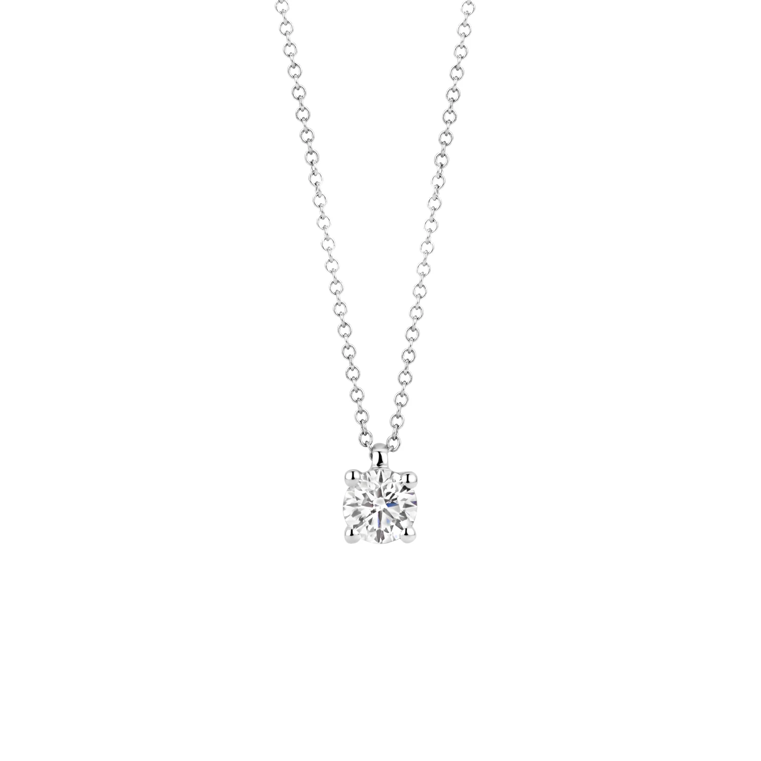 Collier Witgoud 14k met lab grown diamant