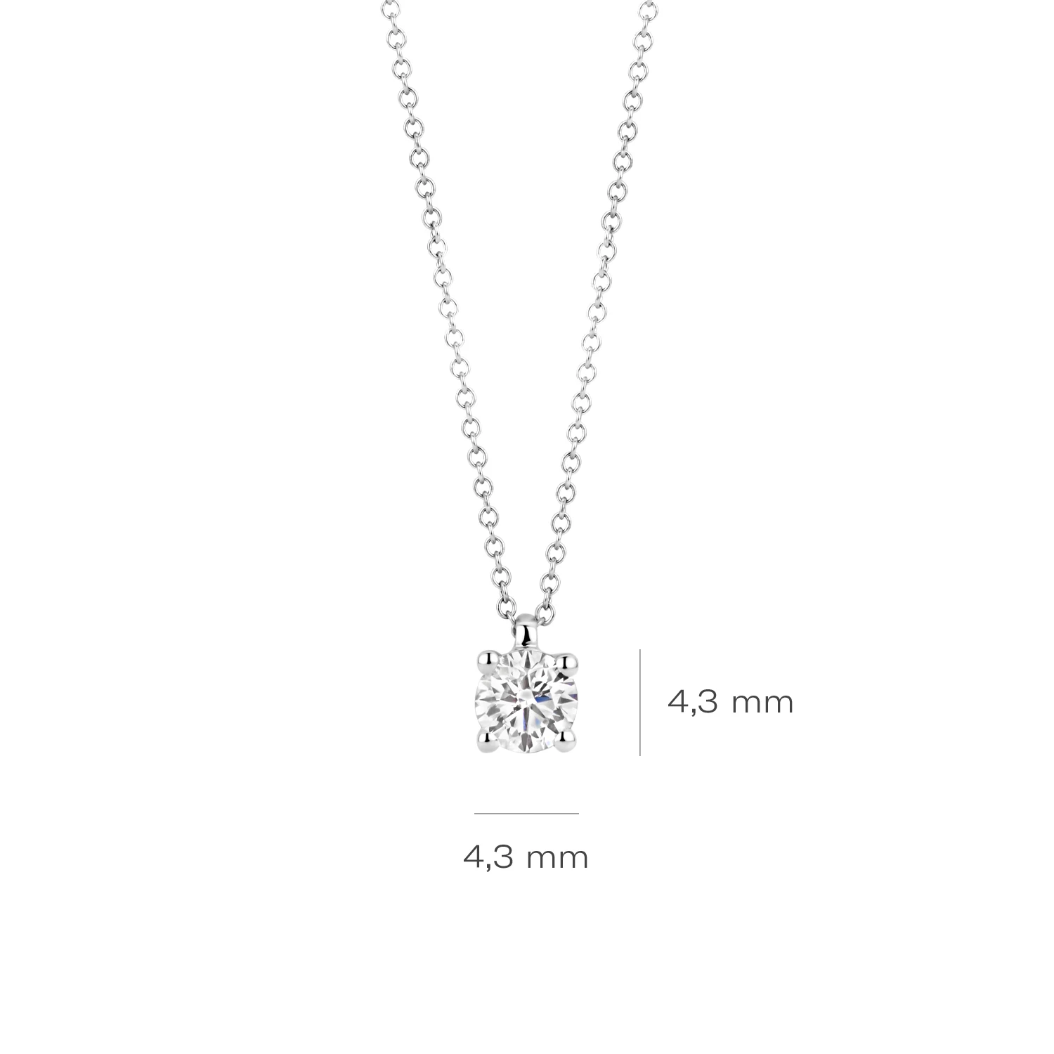 Collier Witgoud 14k met lab grown diamant