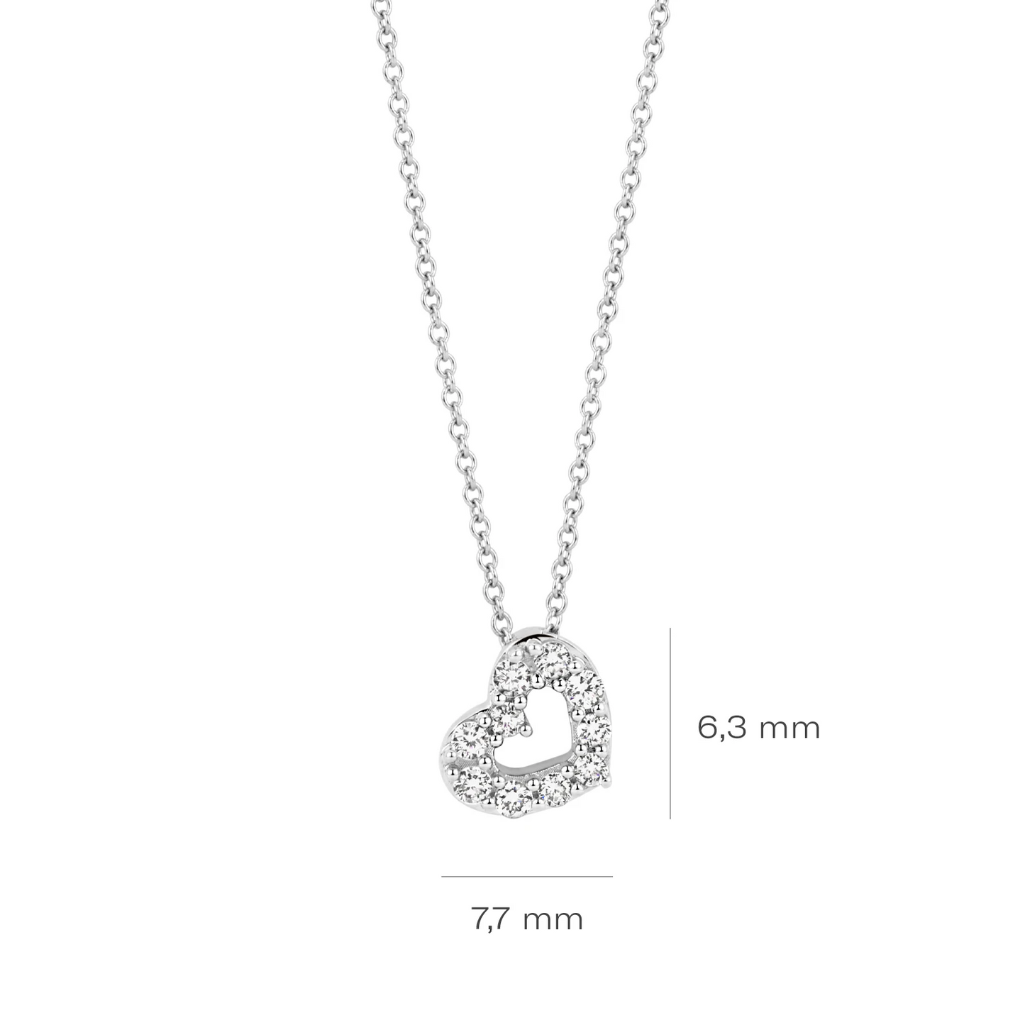 Collier Witgoud 14k met lab grown diamant