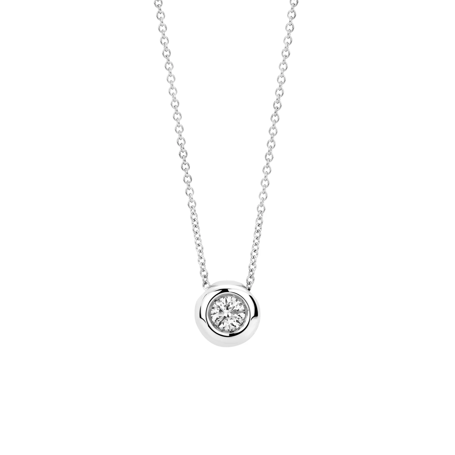 Collier Witgoud 14k met lab grown diamant