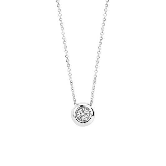 Collier Witgoud 14k met lab grown diamant