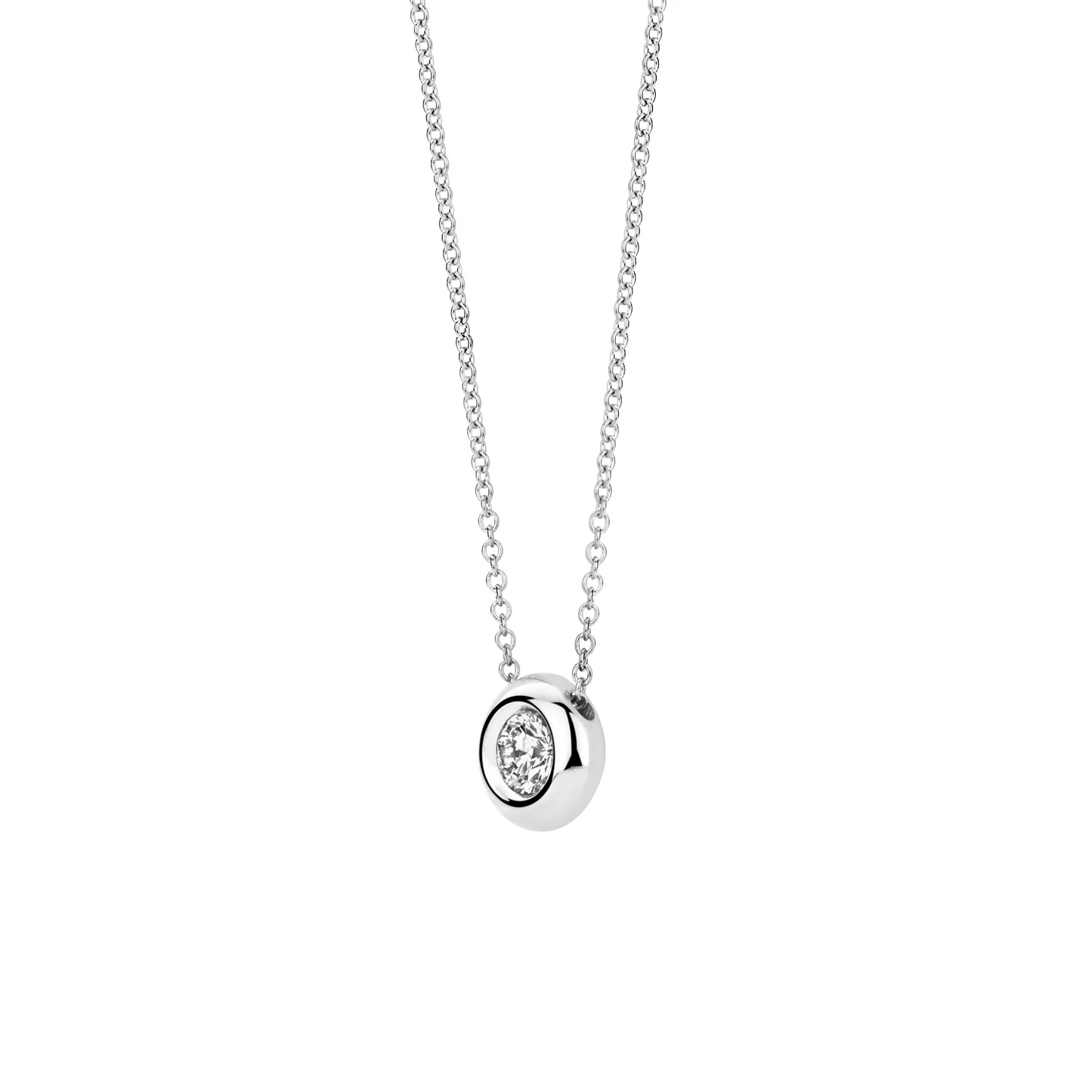 Collier Witgoud 14k met lab grown diamant