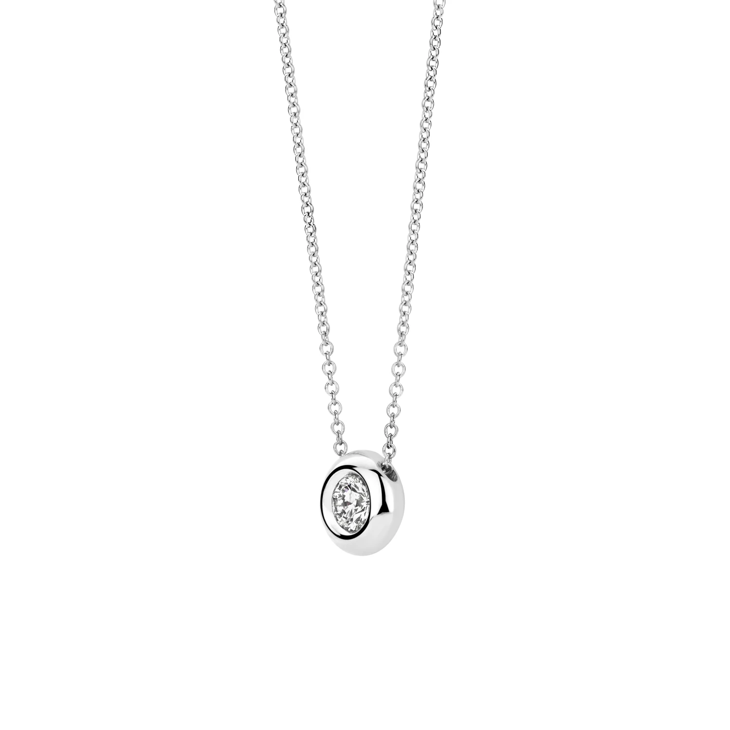 Collier Witgoud 14k met lab grown diamant