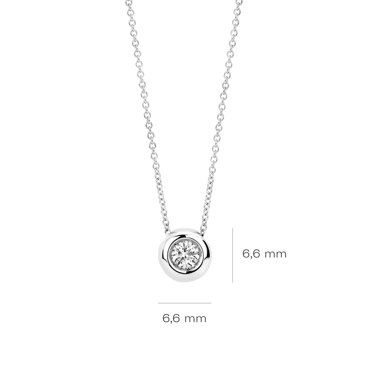 Collier Witgoud 14k met lab grown diamant