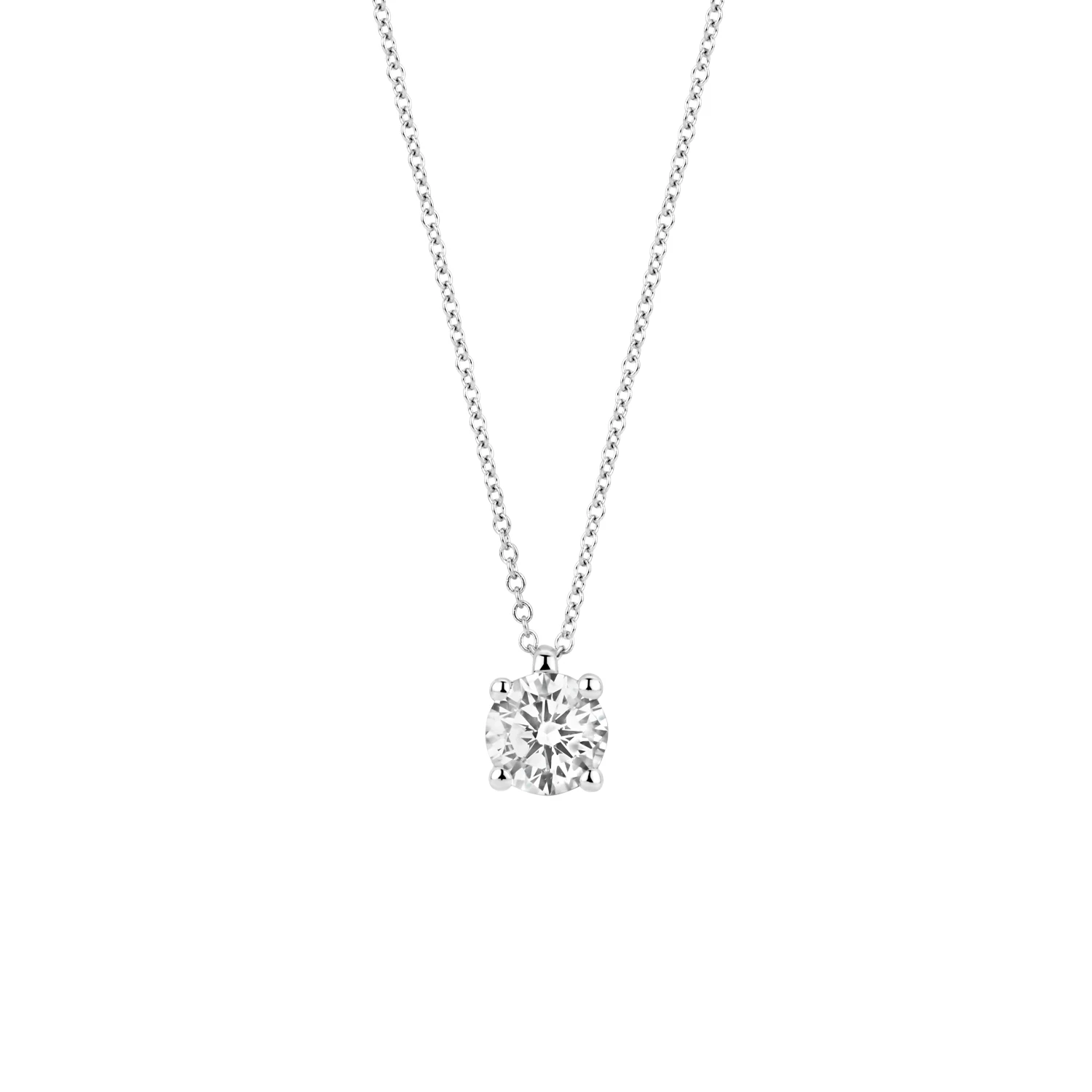 Collier Witgoud 14k met lab grown diamant