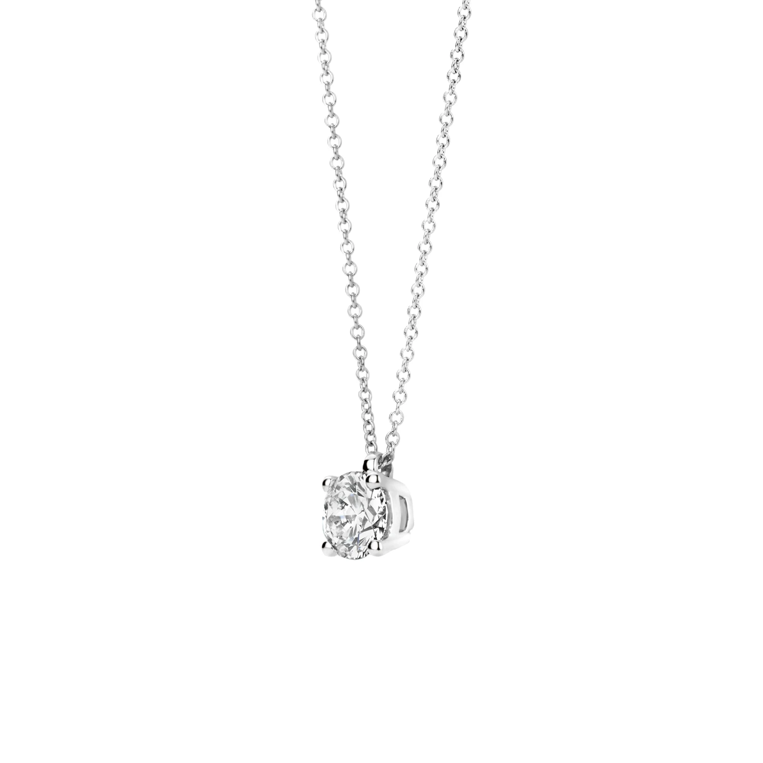 Collier Witgoud 14k met lab grown diamant