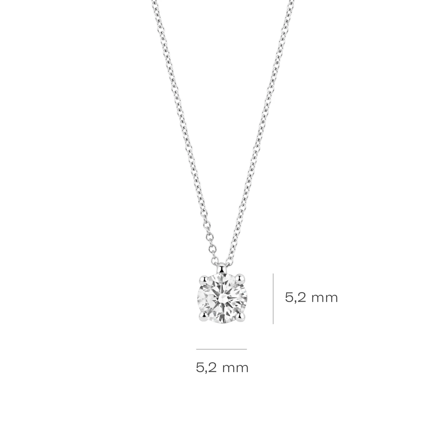 Collier Witgoud 14k met lab grown diamant