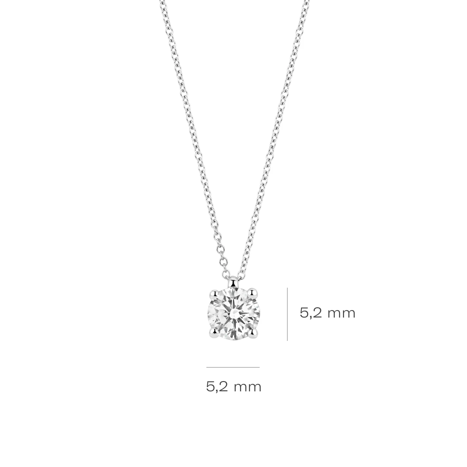 Collier Witgoud 14k met lab grown diamant