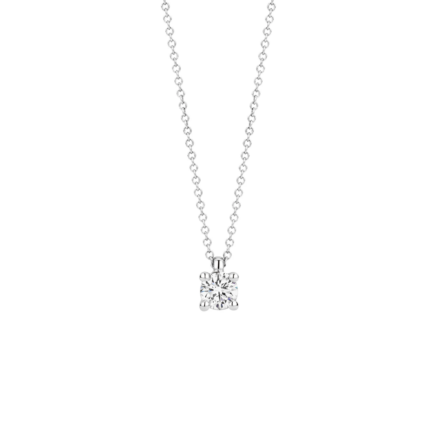 Collier Witgoud 14k met lab grown diamant