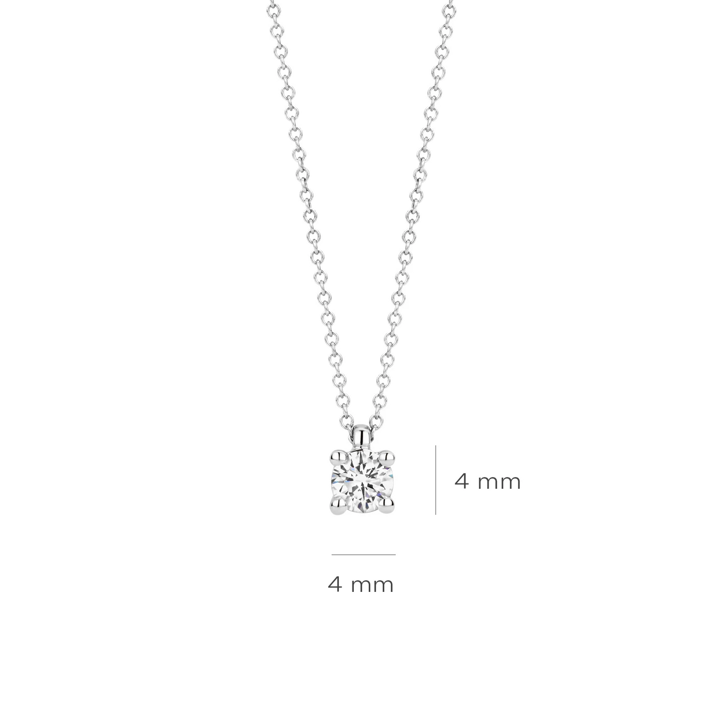 Collier Witgoud 14k met lab grown diamant