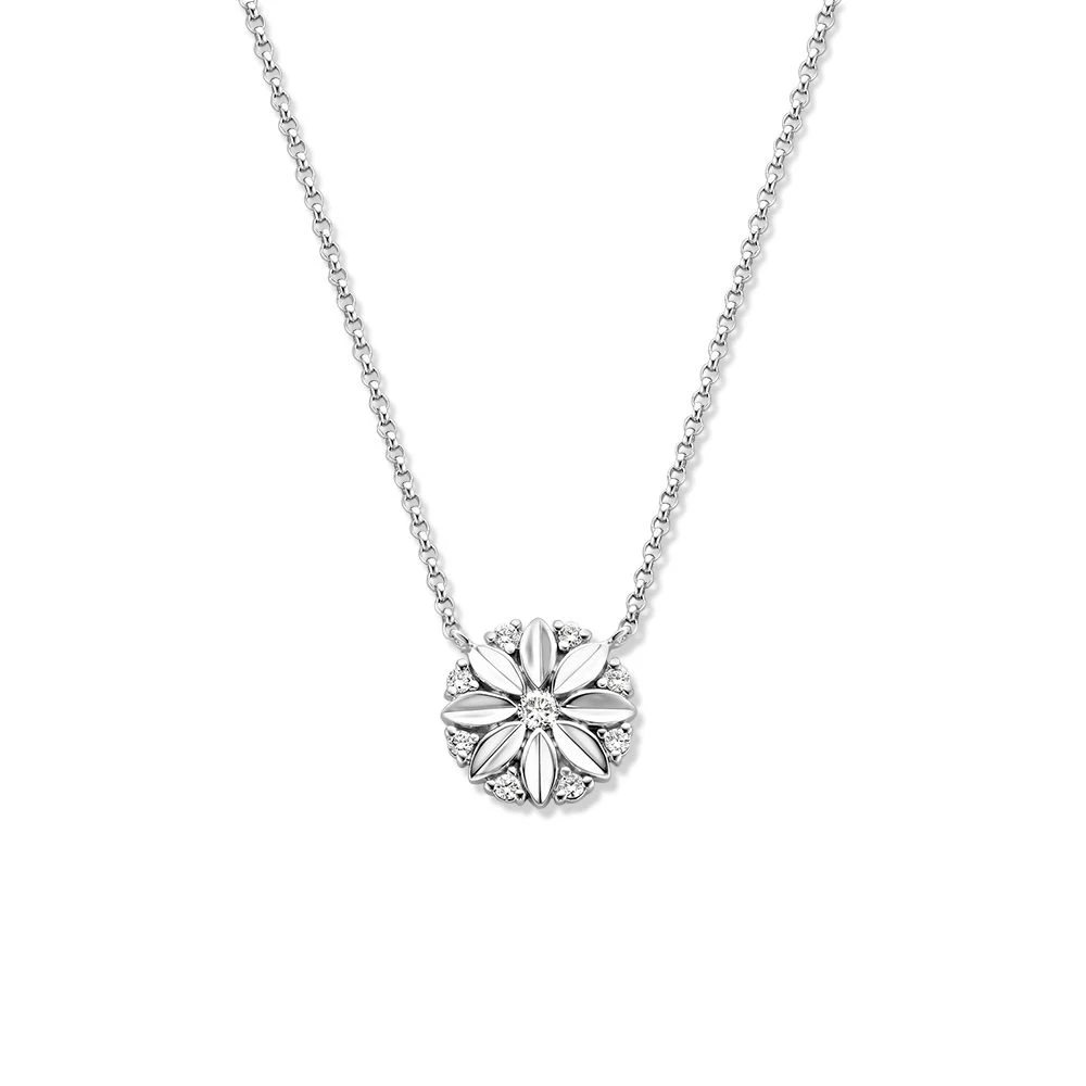 Collier witgoud briljant 0,09 crt.