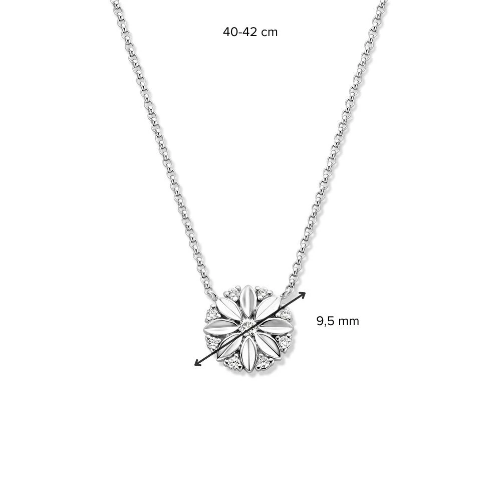 Collier witgoud briljant 0,09 crt.