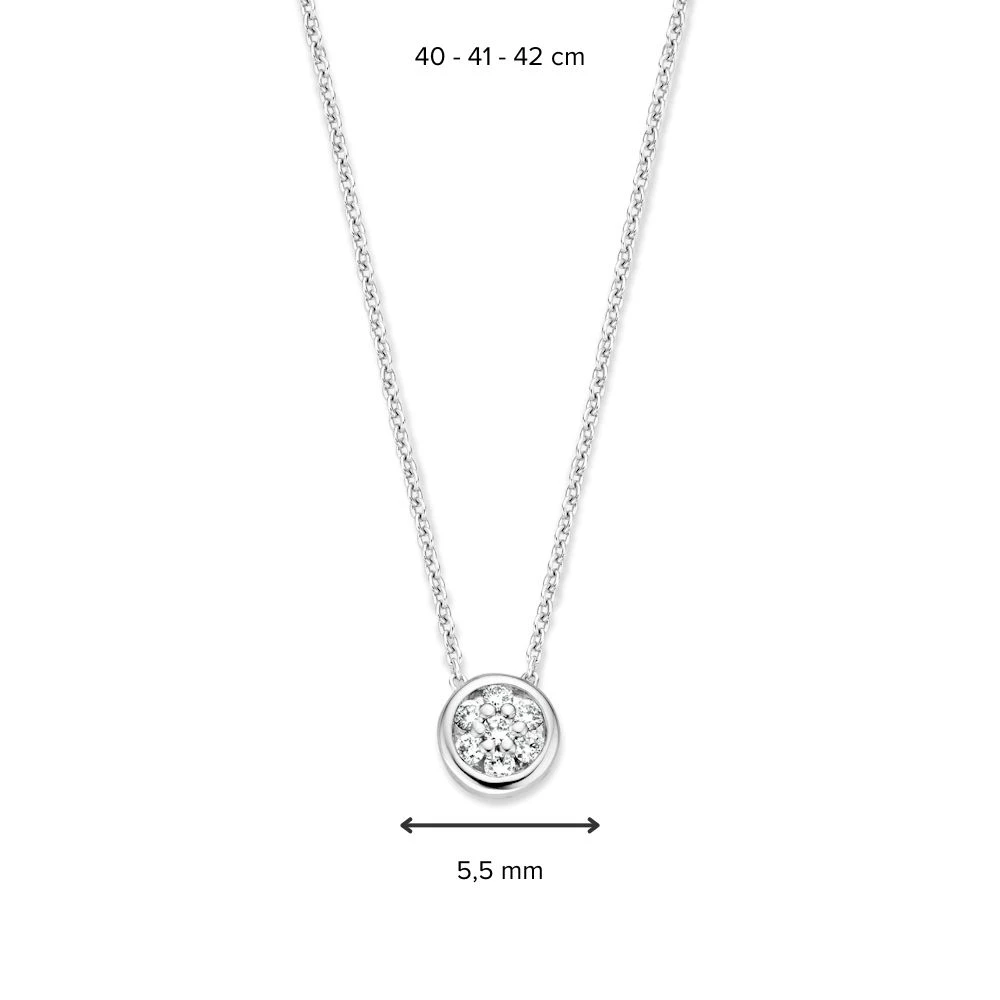 Collier witgoud briljant 0,09 crt.