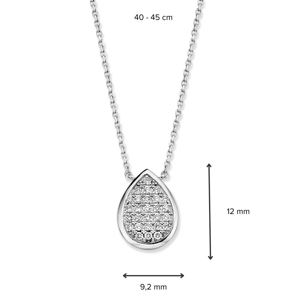 Collier witgoud briljant 0,20 crt.