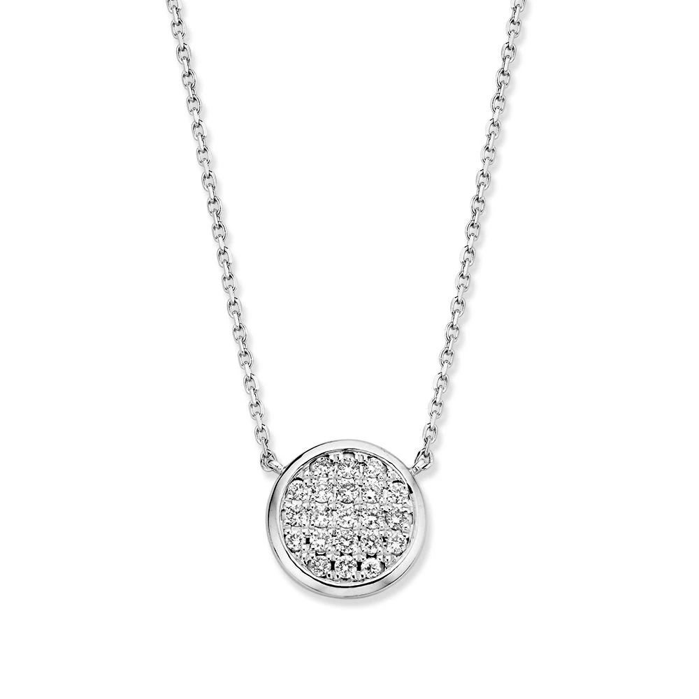 Collier witgoud briljant 0,20 crt.