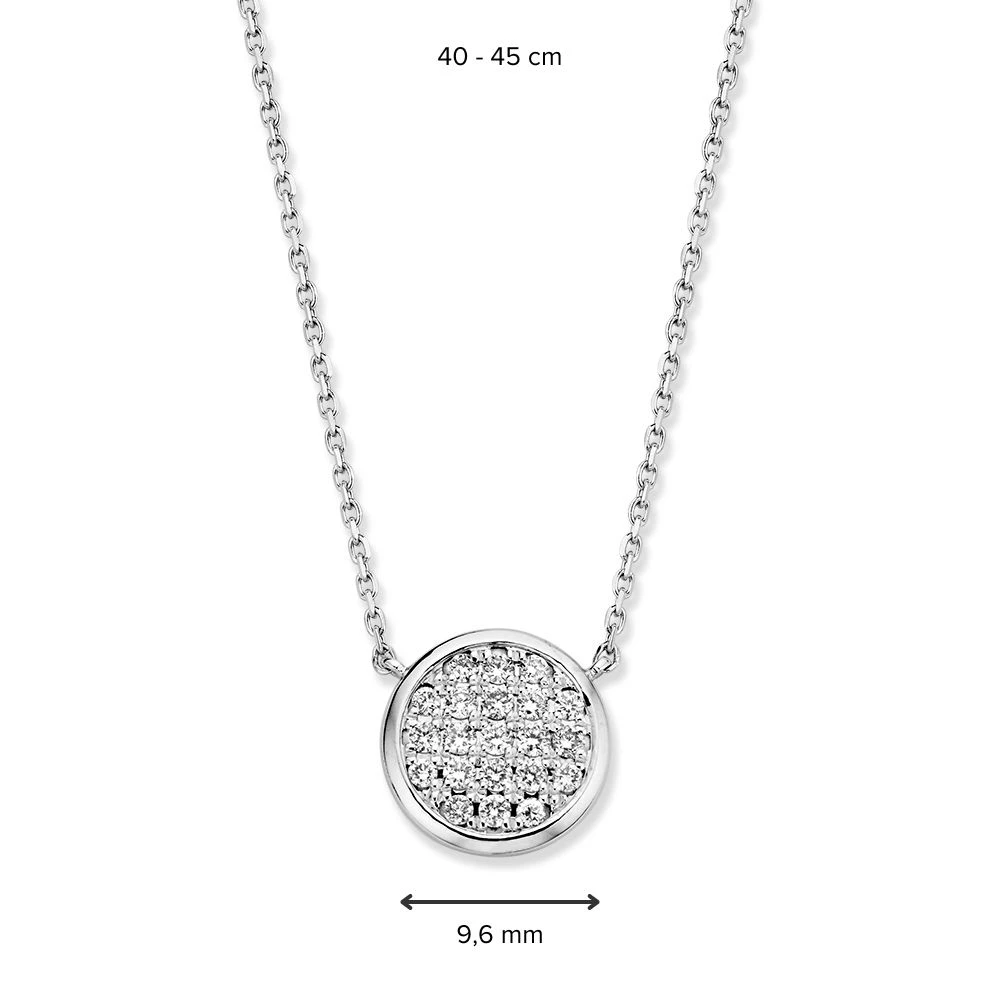 Collier witgoud briljant 0,20 crt.