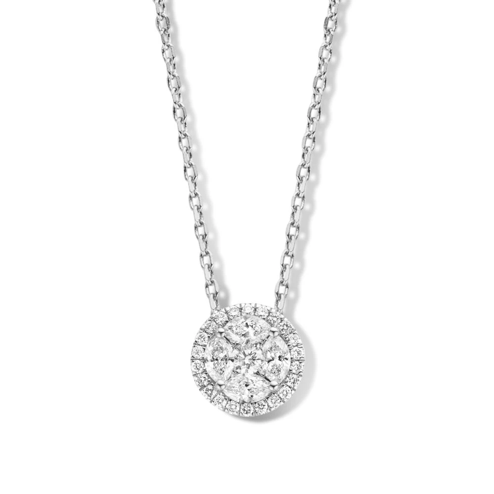 Collier witgoud briljant 0,81 crt.