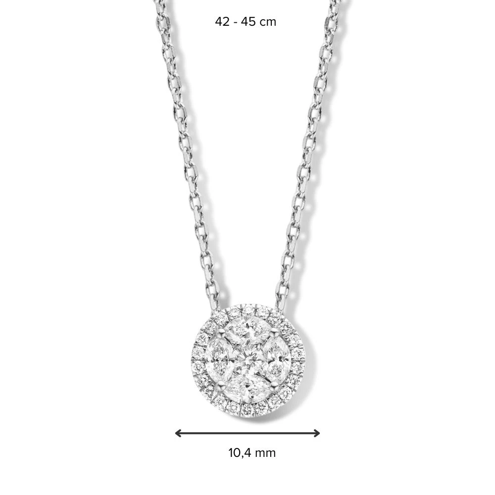 Collier witgoud briljant 0,81 crt.