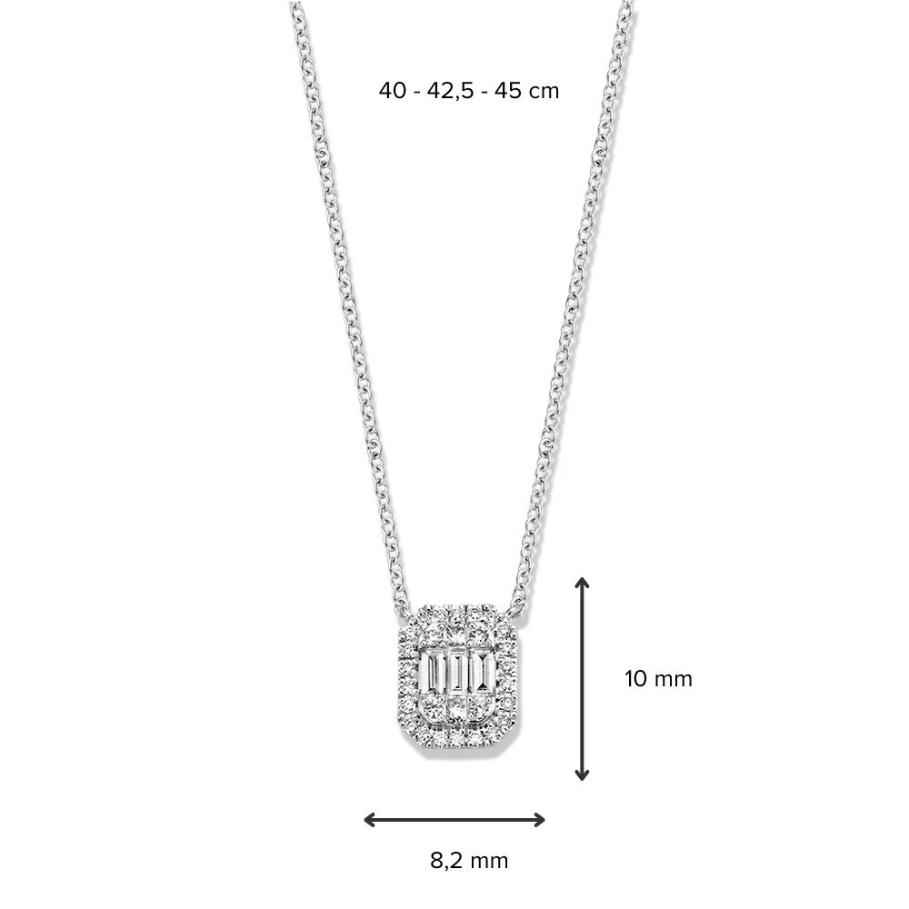 Collier witgoud diamant 0,40 crt.