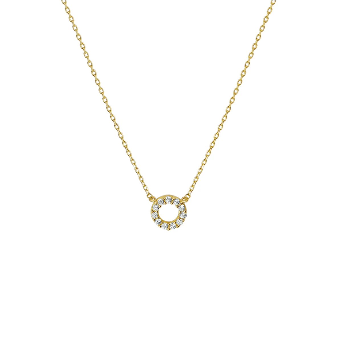 collier zirkonia 0,8 mm 40 + 4 cm 14K geelgoud