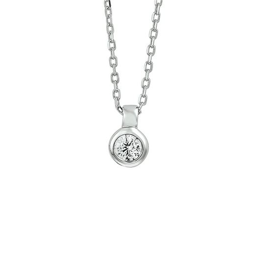 collier zirkonia 40 + 4 cm zilver gerhodineerd