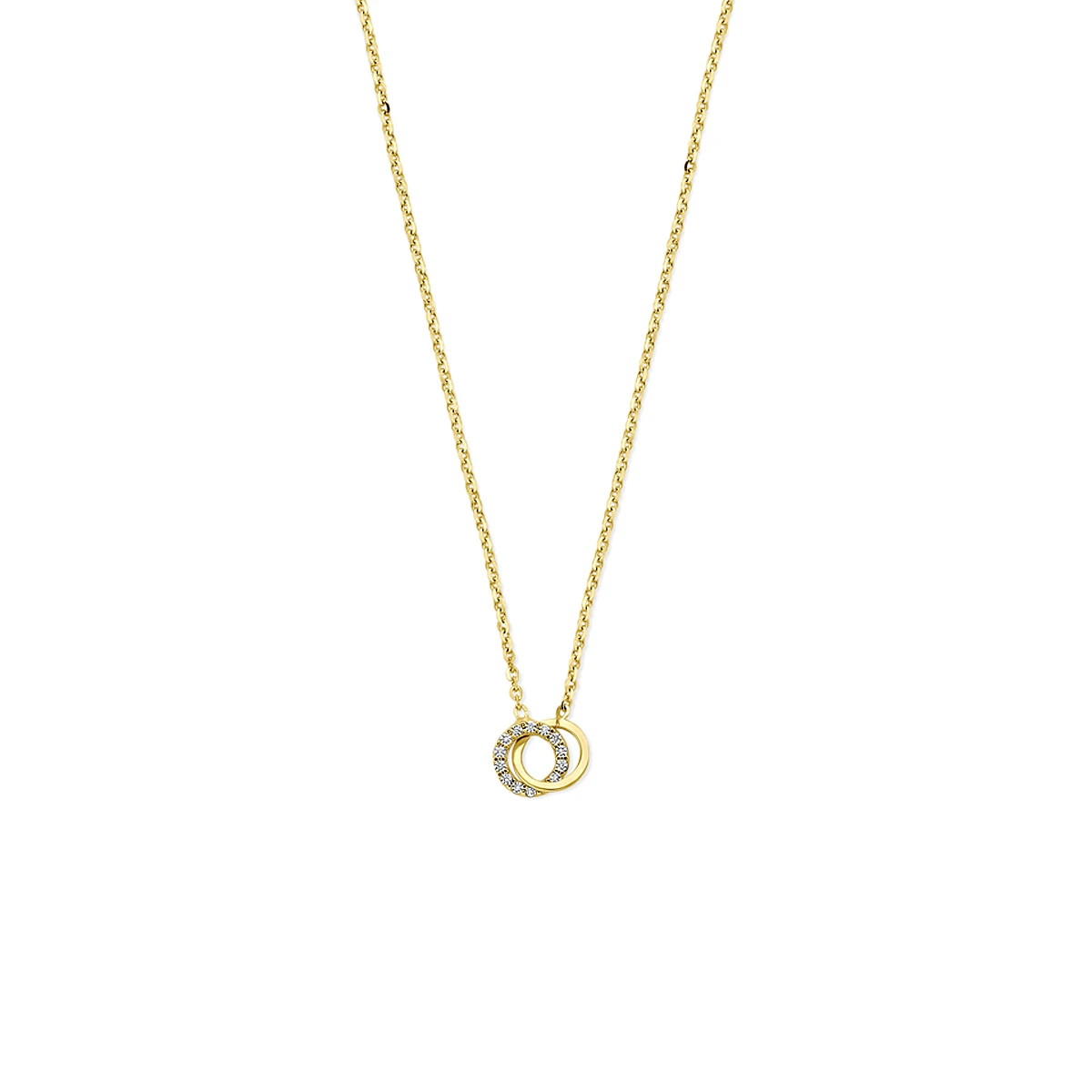 collier zirkonia 40 - 42 - 44 cm 14K geelgoud