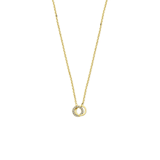 collier zirkonia 40 - 42 - 44 cm 14K geelgoud