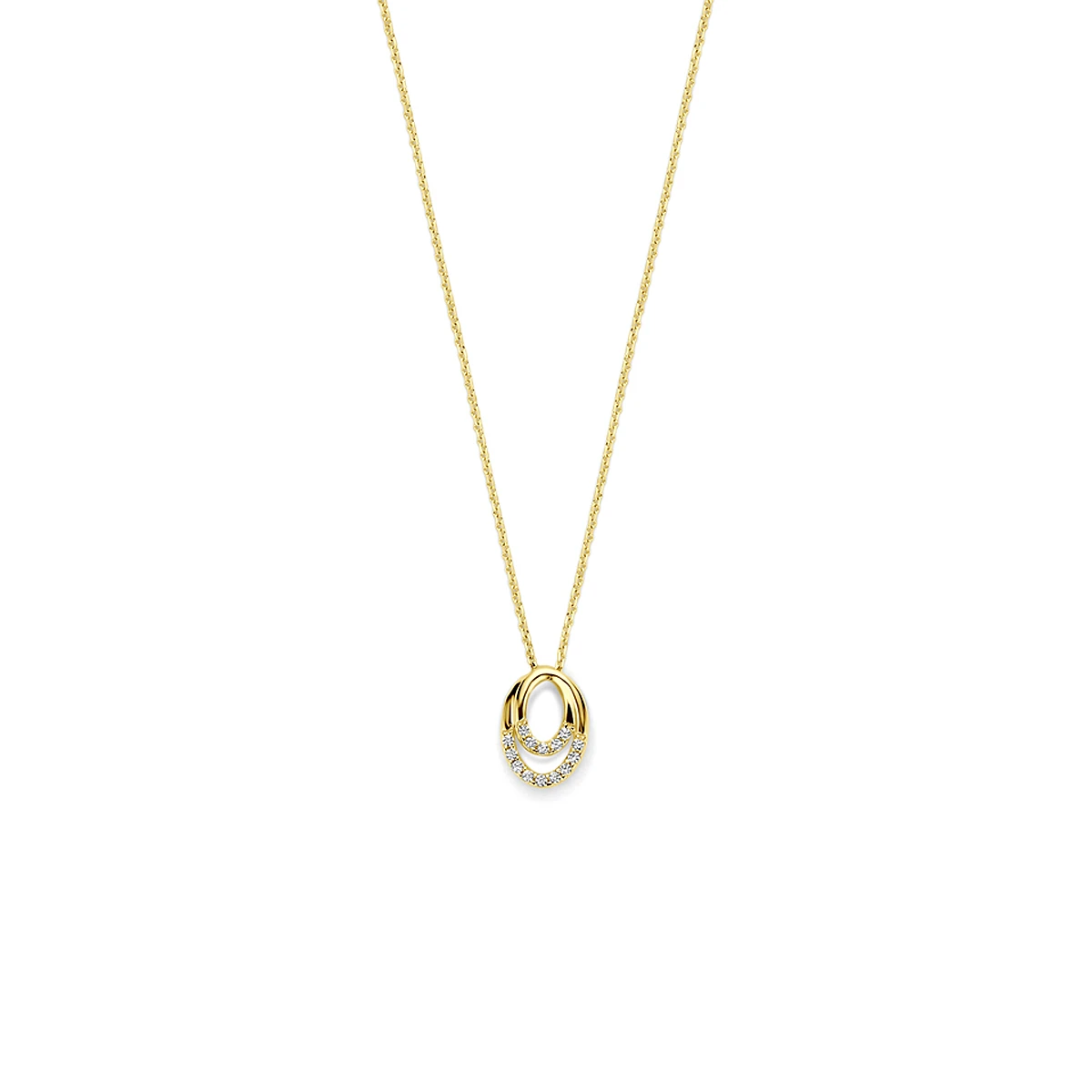 collier zirkonia 40 - 42 - 44 cm 14K geelgoud