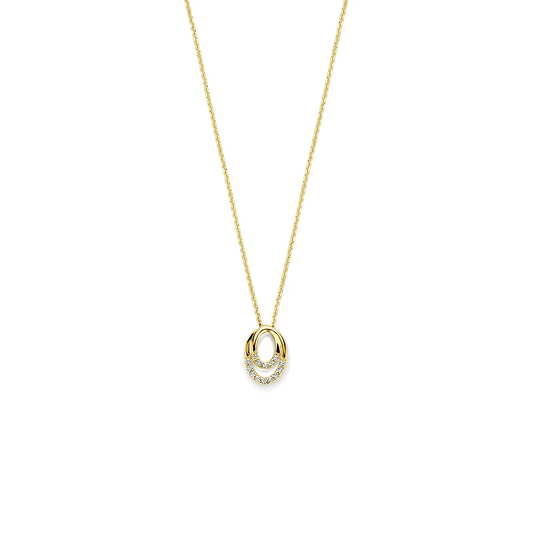collier zirkonia 40 - 42 - 44 cm 14K geelgoud
