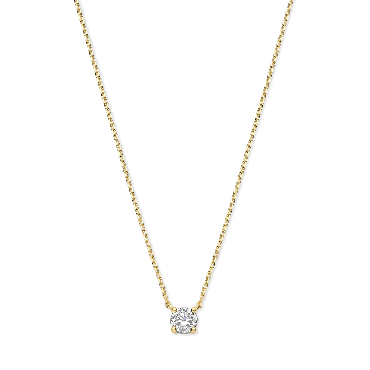 collier zirkonia 40 - 42 - 44 cm 14K geelgoud