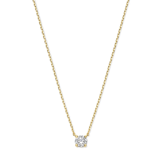 collier zirkonia 40 - 42 - 44 cm 14K geelgoud