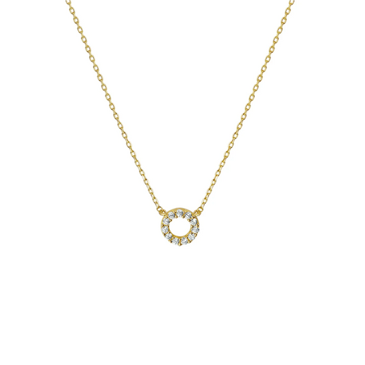 collier zirkonia 40 - 42 - 44 cm 14K geelgoud