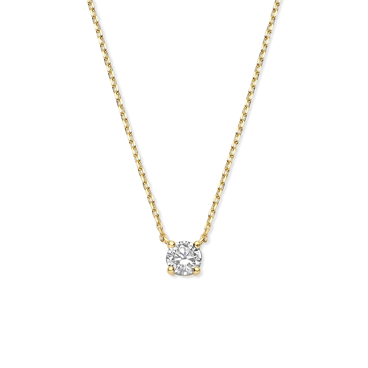collier zirkonia 40 - 42 - 44 cm 14K geelgoud