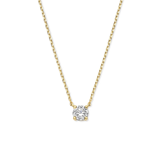 collier zirkonia 40 - 42 - 44 cm 14K geelgoud