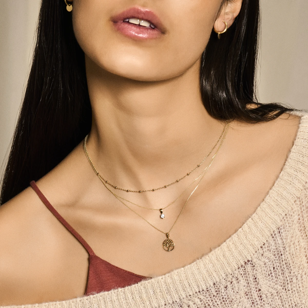 collier zirkonia 40 - 42 - 44 cm 14K geelgoud
