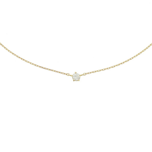 collier zirkonia 40 - 42 - 44 cm 14K geelgoud