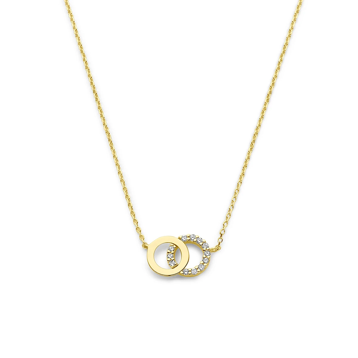 collier zirkonia 40 - 42 - 44 cm 14K geelgoud
