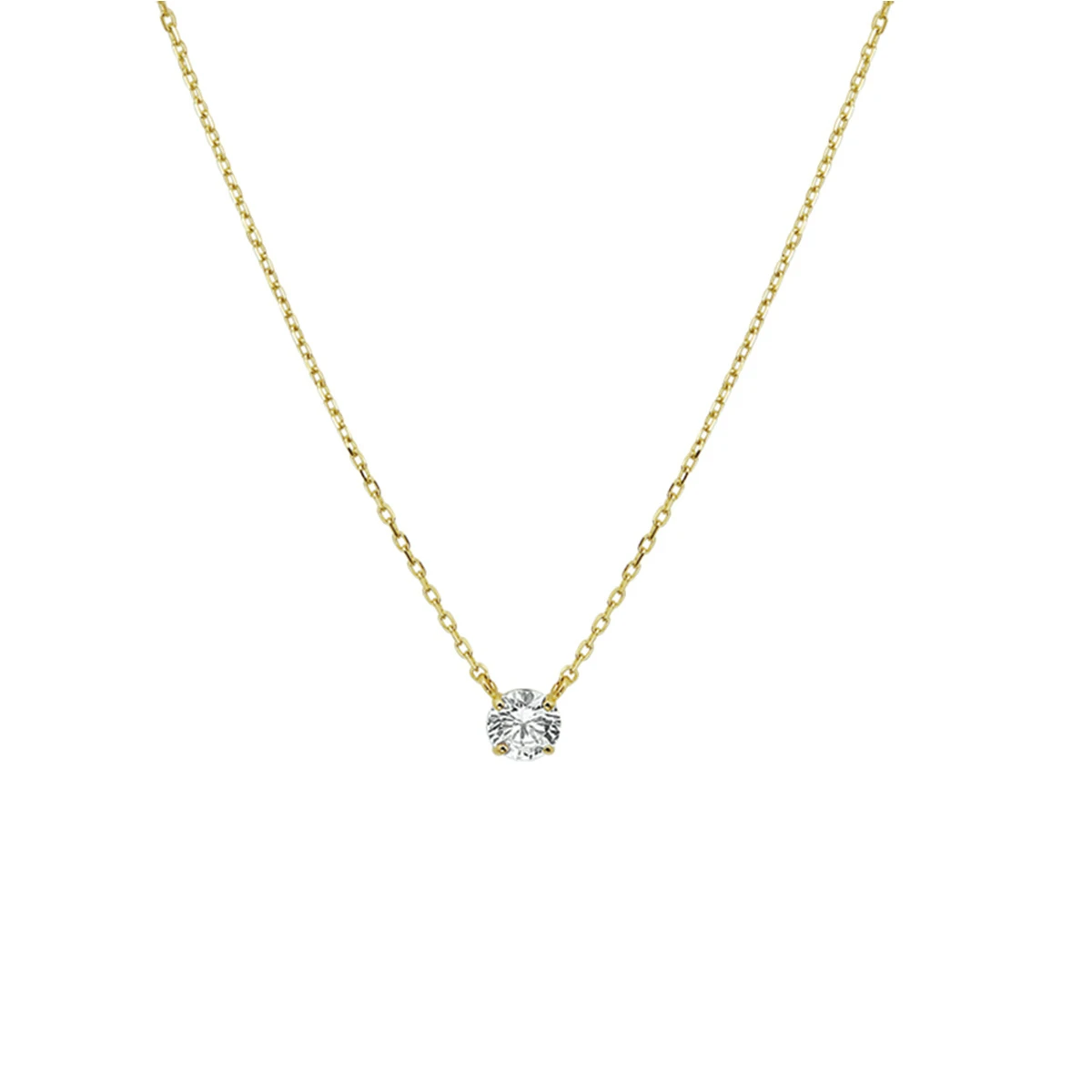 collier zirkonia 40 - 42 - 44 cm 14K geelgoud