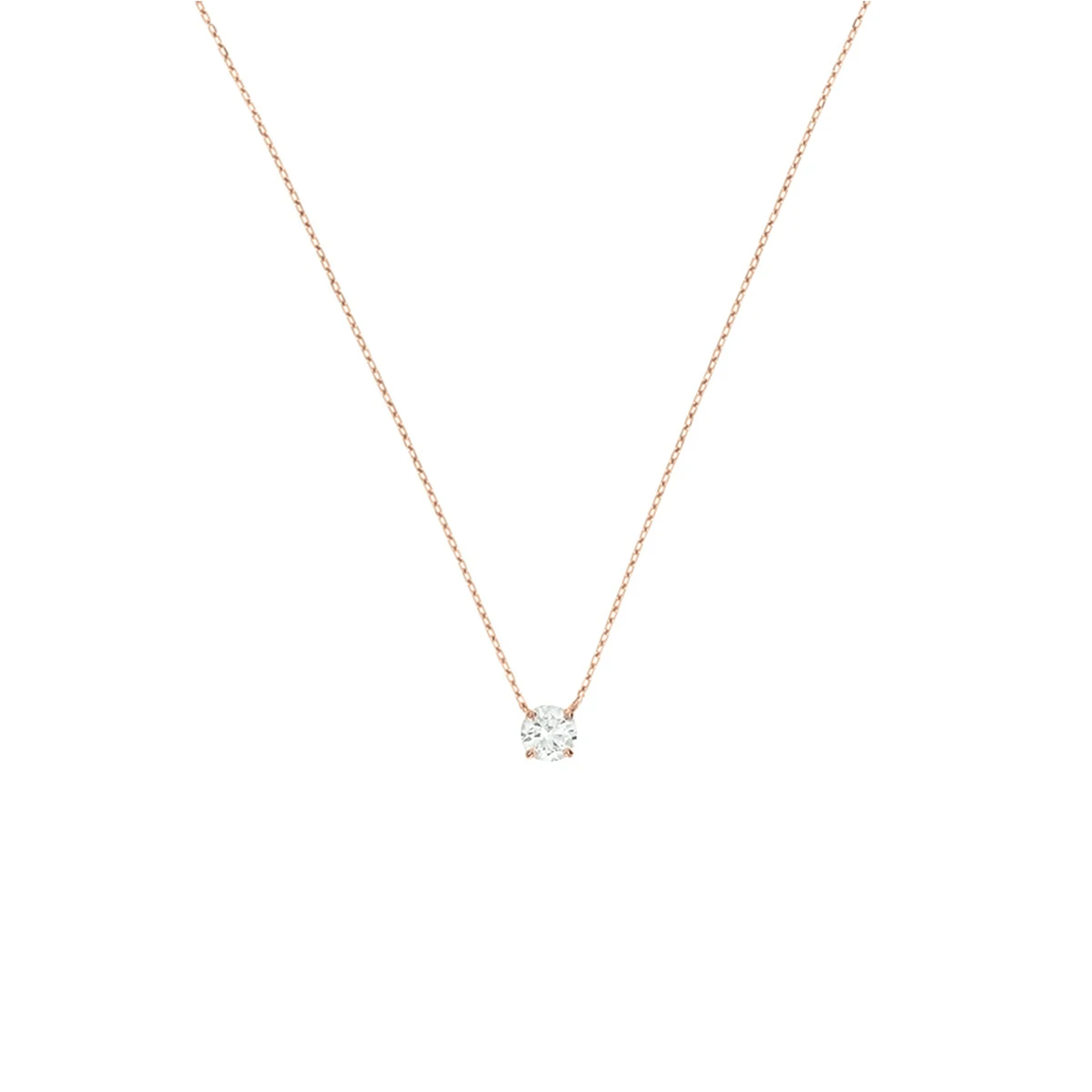 collier zirkonia 40 - 42 - 44 cm 14K roségoud