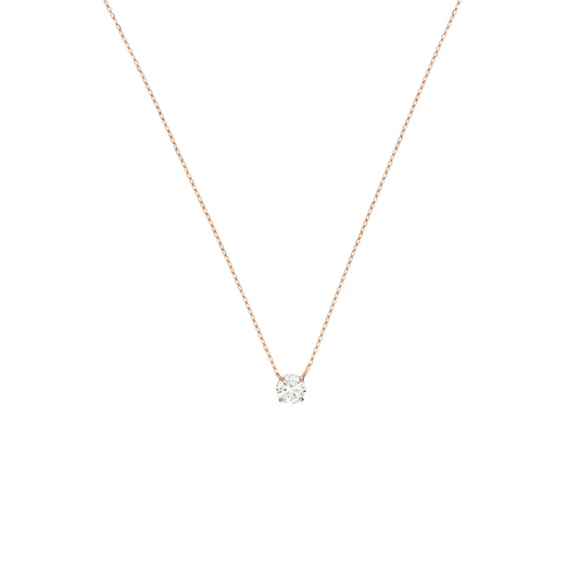 collier zirkonia 40 - 42 - 44 cm 14K roségoud