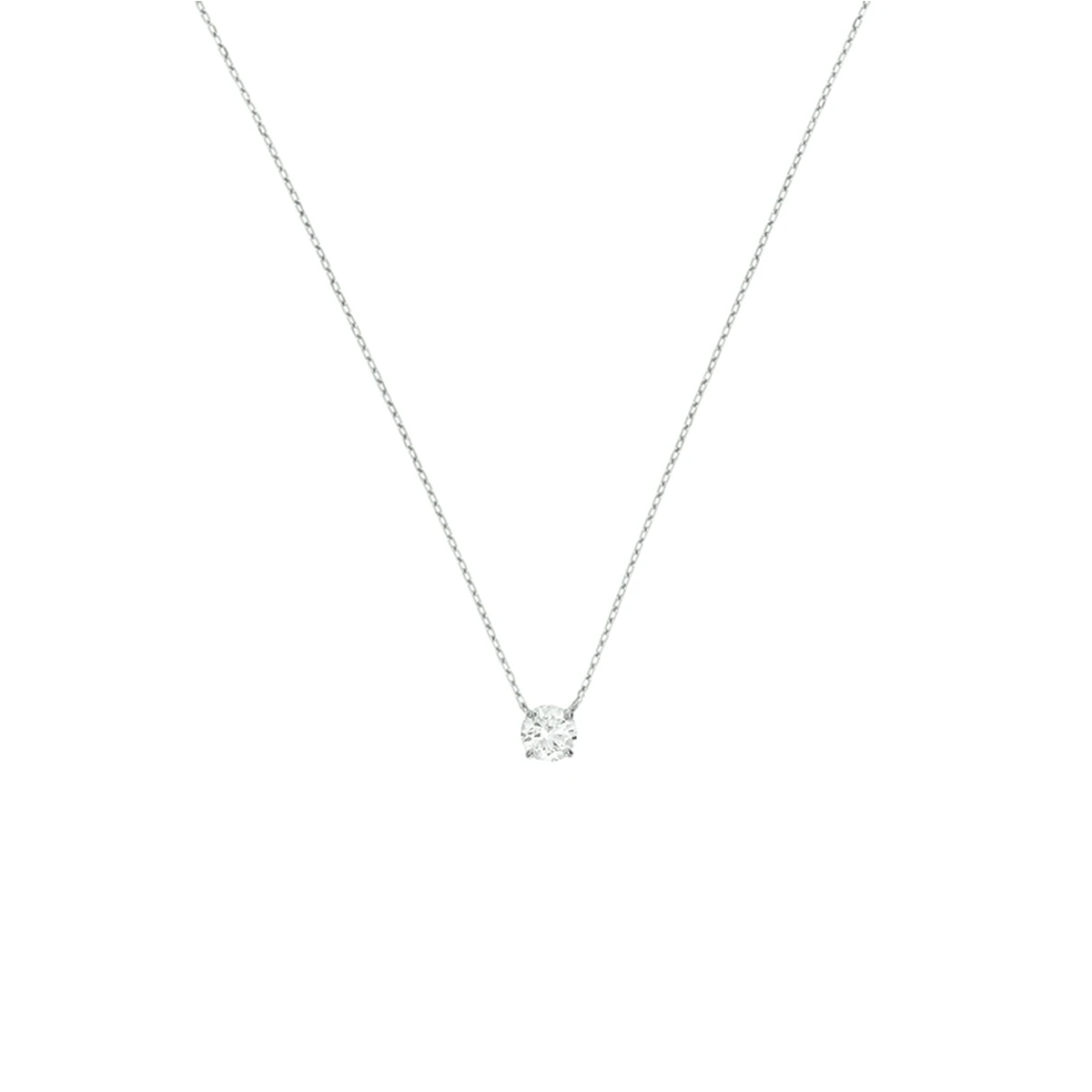 collier zirkonia 40 - 42 - 44 cm 14K witgoud