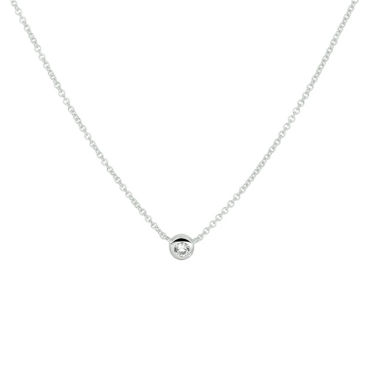 collier zirkonia 40 - 42 - 44 cm zilver gerhodineerd