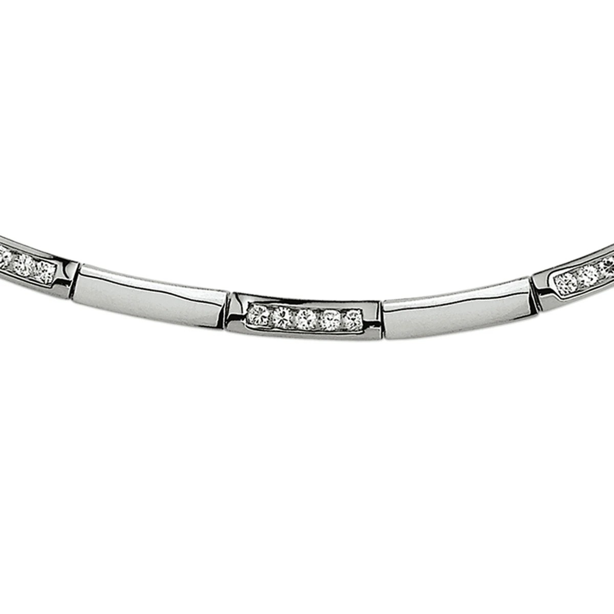 collier zirkonia 4,0 mm 42 + 3 cm zilver gerhodineerd
